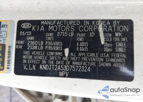 2013 Kia Soul from USA, damaged, VIN KNDJT2A53D7572324